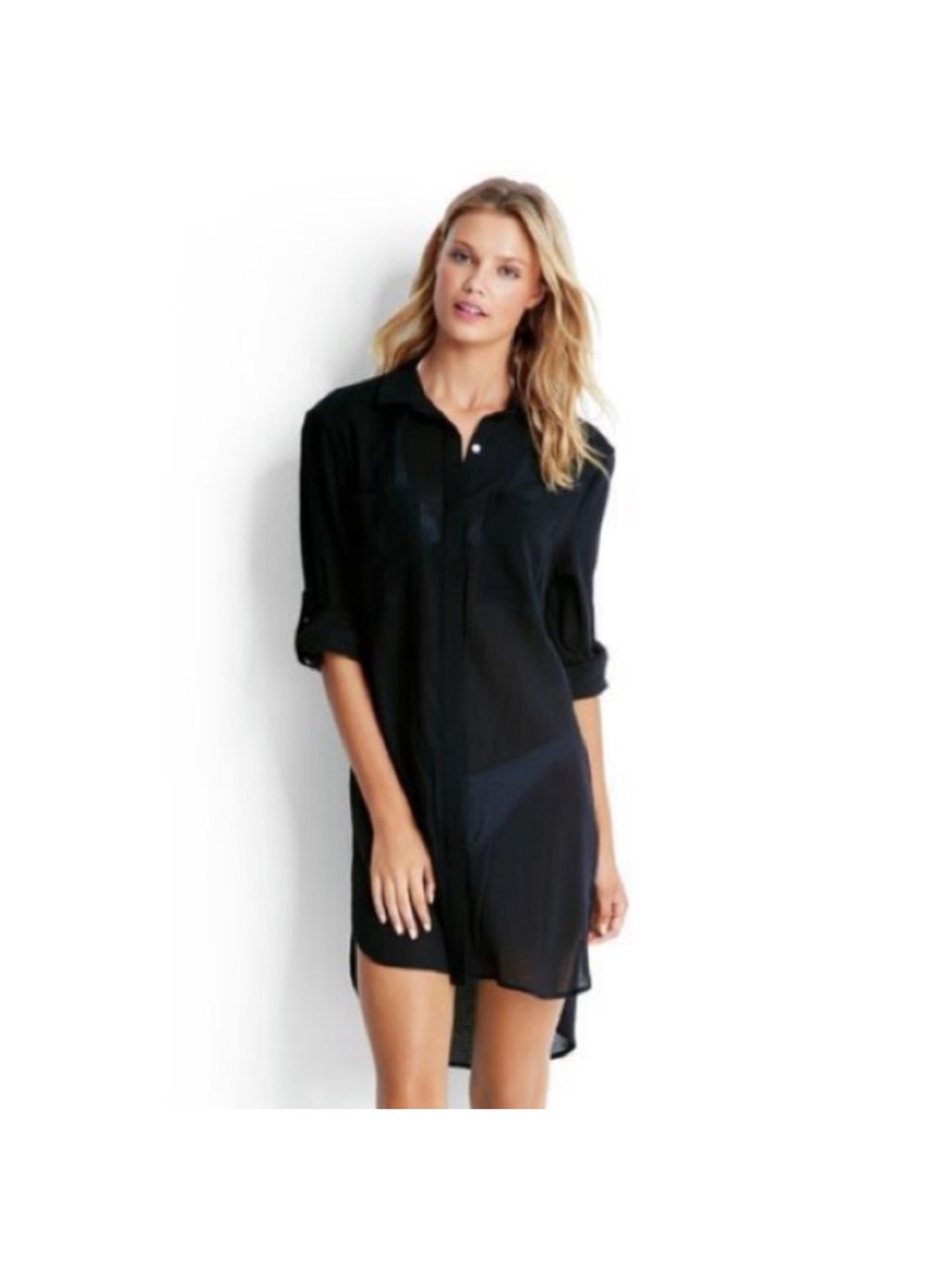 Seafolly Crinkle Twill Beach Shirt